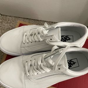 Vans white canvas platform sneakers